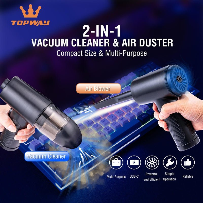 2 in 1 Compressed Air Duster with Vacuum Cup