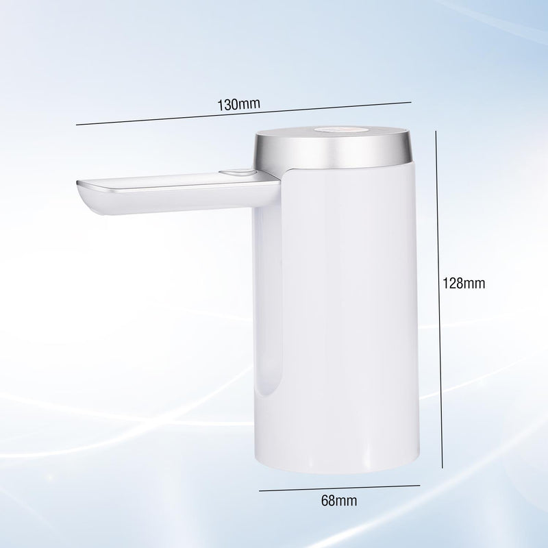 Water Bottle Pump 1200mAh USB Charging Foldable and Mute - White