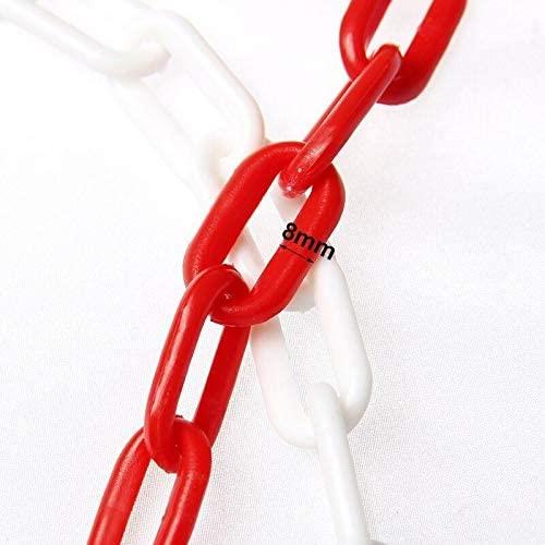 Red And White Barrier Plastic Chain 8mm 25 meters