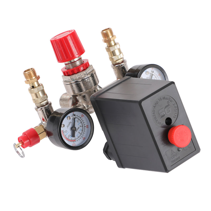 Air Compressor Pressure Control Switch With Valve Gauges Regulator