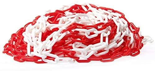 Red And White Barrier Plastic Chain 8mm 25 meters