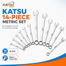 KATSU Tools 14pc Metric Combination Spanner Set 8-24mm Mechanic Car Tool 441232