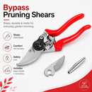 LINZI Secateurs Bypass Garden Pruners 215mm SK5 Steel Branches Twigs 651105