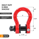 Tow Shackle 7/8 Inch 8Ton 2PCs/pack