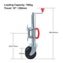 Caravan Trailer Jockey Twin Wheel Swing Up