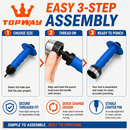 TOPWAY 14pc Hollow Punch Set 5-35mm Leather Hole Cutter Gasket Tool 405102