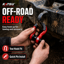 KATSU Tools 2PK 3/4" D-Ring Shackle 4.75 Ton Heavy Duty Towing Off Road Red