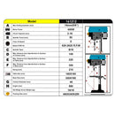 Bench Drill 16mm 400W ZJ4116QE 580mm Aluminum