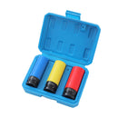 Impact Deep Socket Set Coloured 3PCs 1/2", Black CR-V, 78mm