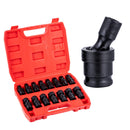 3/8" Impact Socket Set Swivel CR-MO, 8-22mm