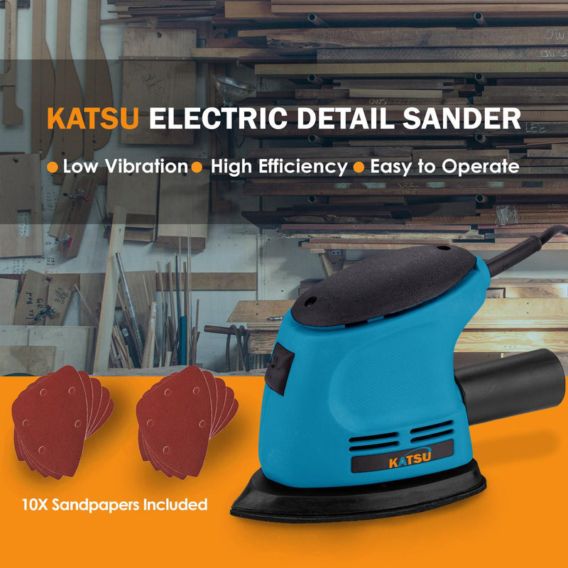 Budget Electric Detail Sander with 10 Sanding Papers
