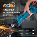 KATSU FIT-BAT Die Grinder 6mm Chuck w 3.0A btry