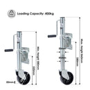 Caravan Trailer Jockey Wheel 400KG Swing Up
