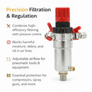 Air Filter Regulator 1/2" | Moisture Trap | Pressure Gauge