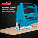 400W Variable-Speed Jigsaw + 5 Blades Compact