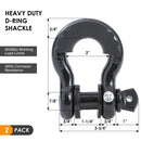 Tow Shackle 3/4 Inch With Rubber Sleeve 2PCs/pack