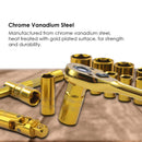 Socket Set 37 PCs CR-V Gold Plated