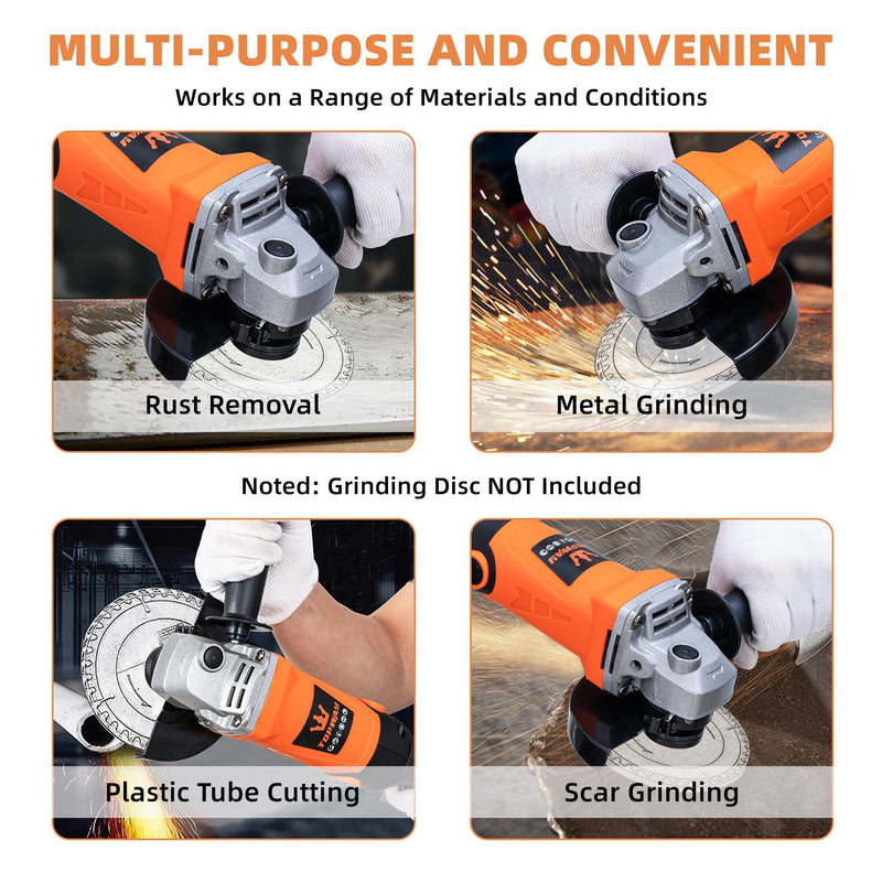 TOPWAY Corded Angle Grinder 115mm 125mm 750W  Cutting Grinding Polishing