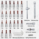 Extendable Wrench Socket 50PCs Set 1/4 2-24NM