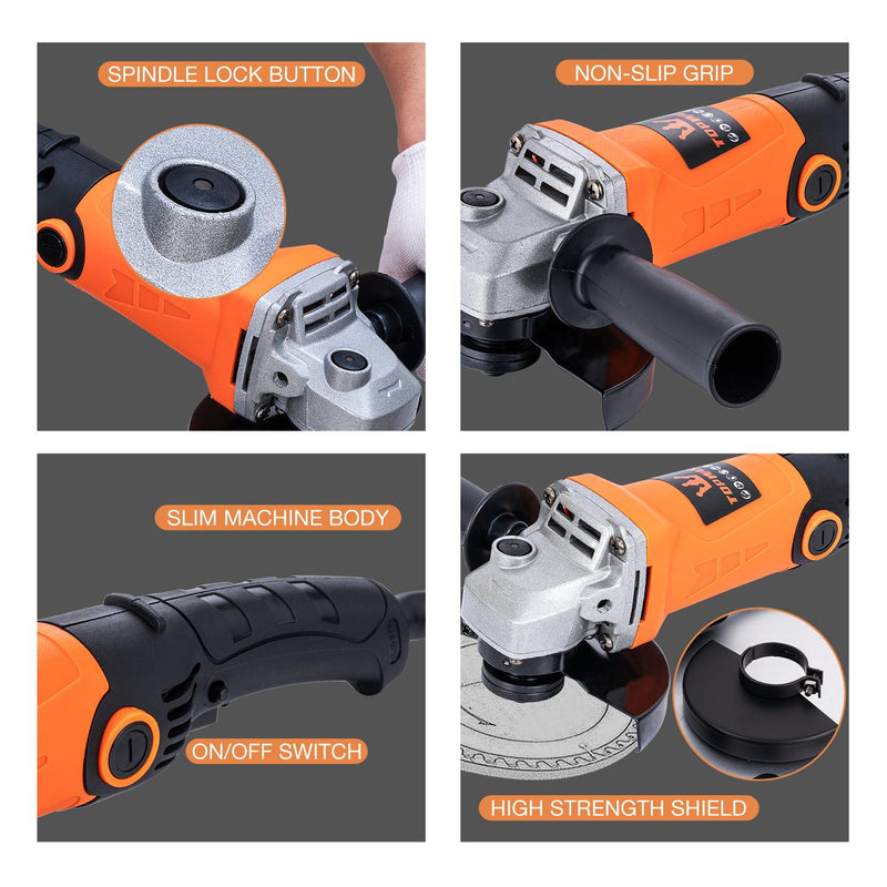 TOPWAY Corded Angle Grinder 115mm 125mm 750W  Cutting Grinding Polishing