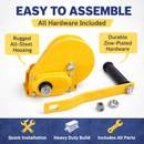 Aim Tools Hand Winch 1200-2600LB – Automatic Brake Ratchet Gear | Manual Crank