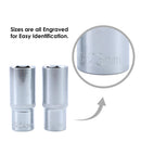 Deep Socket Set 1/2" 14 PCs in Steel Case CR-V