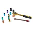 Socket Set 14PC Coloured 1/4 inch Ratchet 4/4.5/5/5.5/6/7/8/9/10/11/12/13mm, CR-V