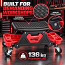 KATSU Tools 300lbs Rolling Mechanic Creeper Seat Workshop Stool Tool Tray 449305