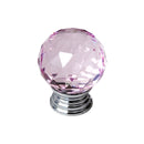 Drawer Knob Crystal - 30mm Rose