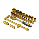 Socket Set 37 PCs CR-V Gold Plated