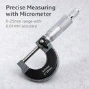 TOPWAY External Micrometer 0-25mm | Carbide Anvil