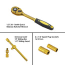 Socket Set 37 PCs CR-V Gold Plated