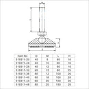Stainless Steel with Adjustable Feet 4 Pieces