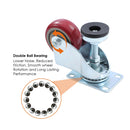 Swivel Leveling Castor 4PCs 75mm 3" - Red