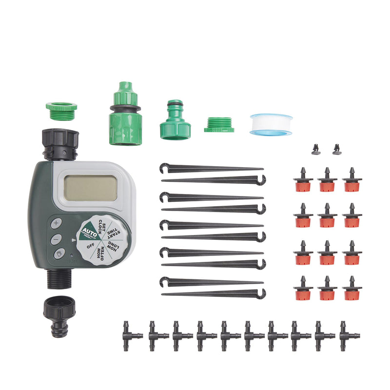 Garden Watering System Kit With Timer