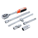 24PCs 1/2" Drive Socket Set, CR-V, 8-32mm Metric
