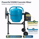 Electric Concrete Mixer 140L - 550W Portable