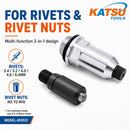 Riveter Nut Attachment, Multi Function 2-in-1