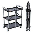 3 Tier Service Cart, Foldable, Utility Rolling
