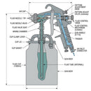 Air Paint Spray Gun, 1000ml 1.5mm Copper Nozzle