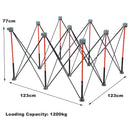 Portable Folding Workstand 123x123x77cm, 9 Steel