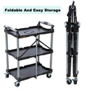 3 Tier Service Cart, Foldable, Utility Rolling