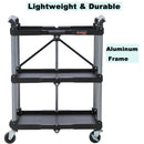 3 Tier Service Cart, Foldable, Utility Rolling