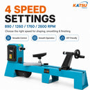 Bench Wood Lathe 400W – 1000mm Turning Length, 4