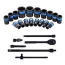 24-Piece 1/2" Drive Socket Set - CR-V, 6-Point