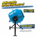Electric Concrete Mixer 63L - 220W Portable Cement