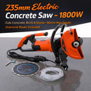 Electric Concrete Saw, 235mm, 1800W Power Disc