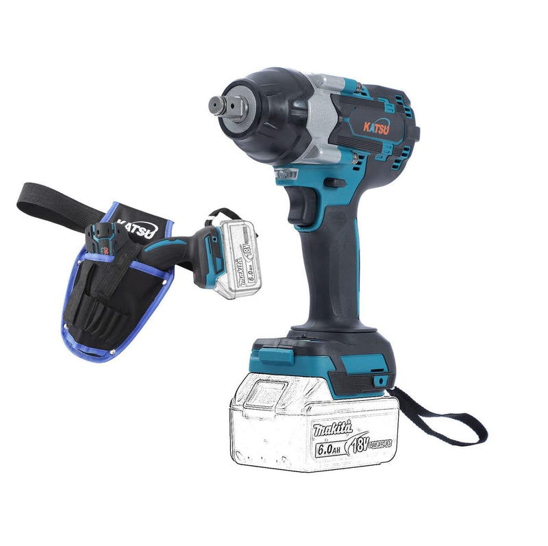 FIT-BAT 21V Brushless Cordless Impact Wrench 1/2 Inch 550Nm Max Torque with Carrying Pouch and 2 Adaptors - No Battery