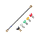 Pressure Washer Lance Extension Wand 15 Inch, 5 Nozzle Tips, M22-14mm