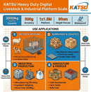 KATSU Tools Heavy Duty Digital Livestock Animal Platform Scale 3000kg 833363